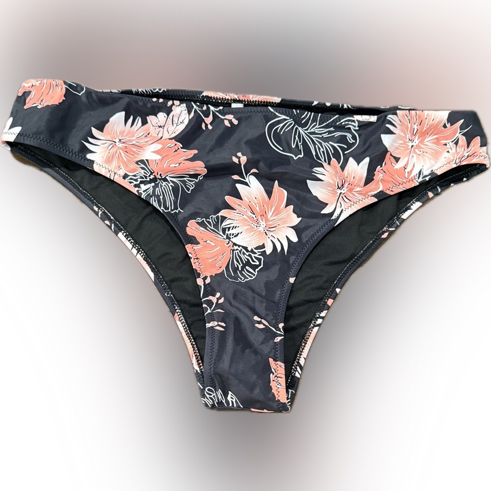 SHEIN Black and Pink Floral Bikini